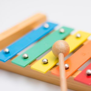 wooden xylophone isolated on white background